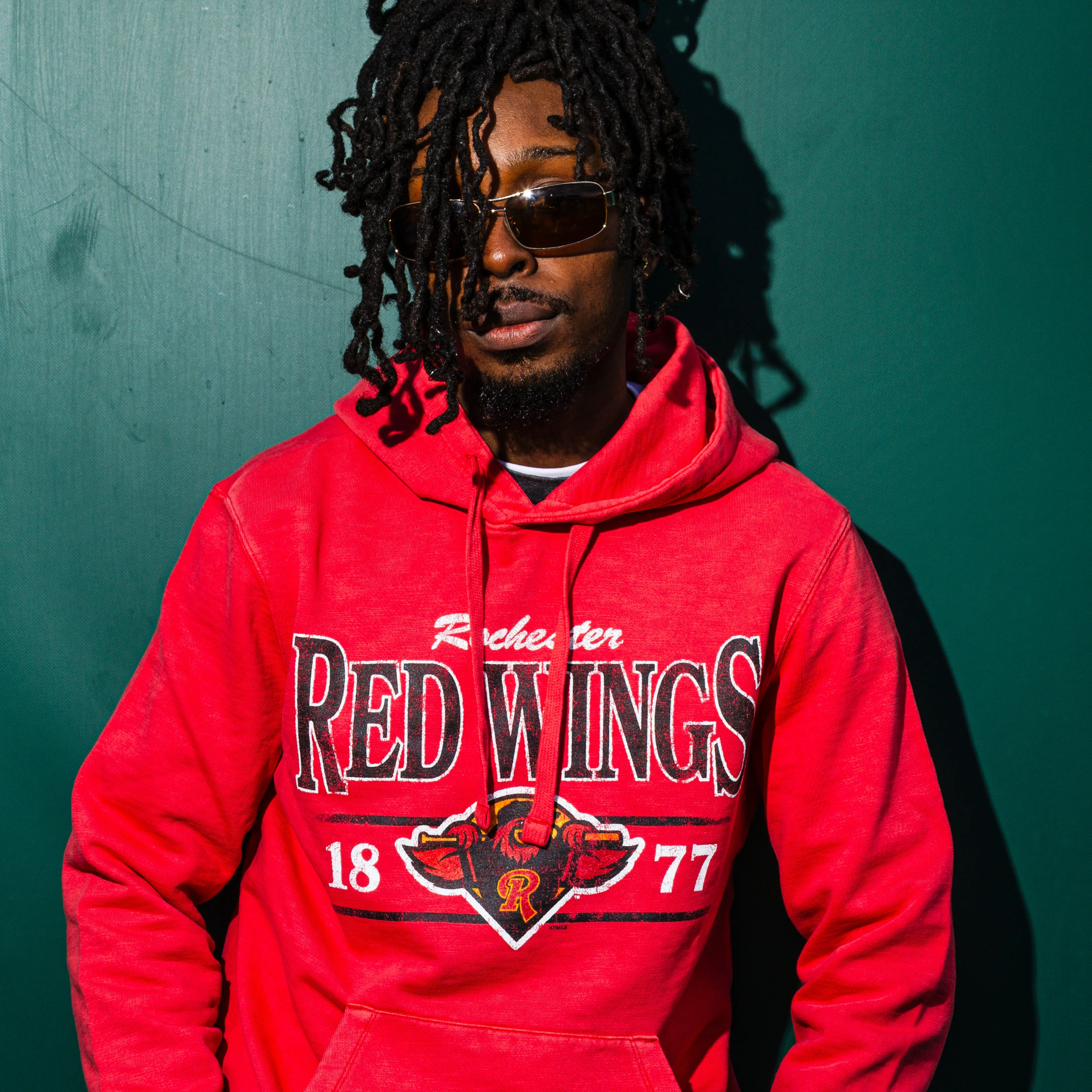 47 Premium Red Slub Hoodie - Image 2