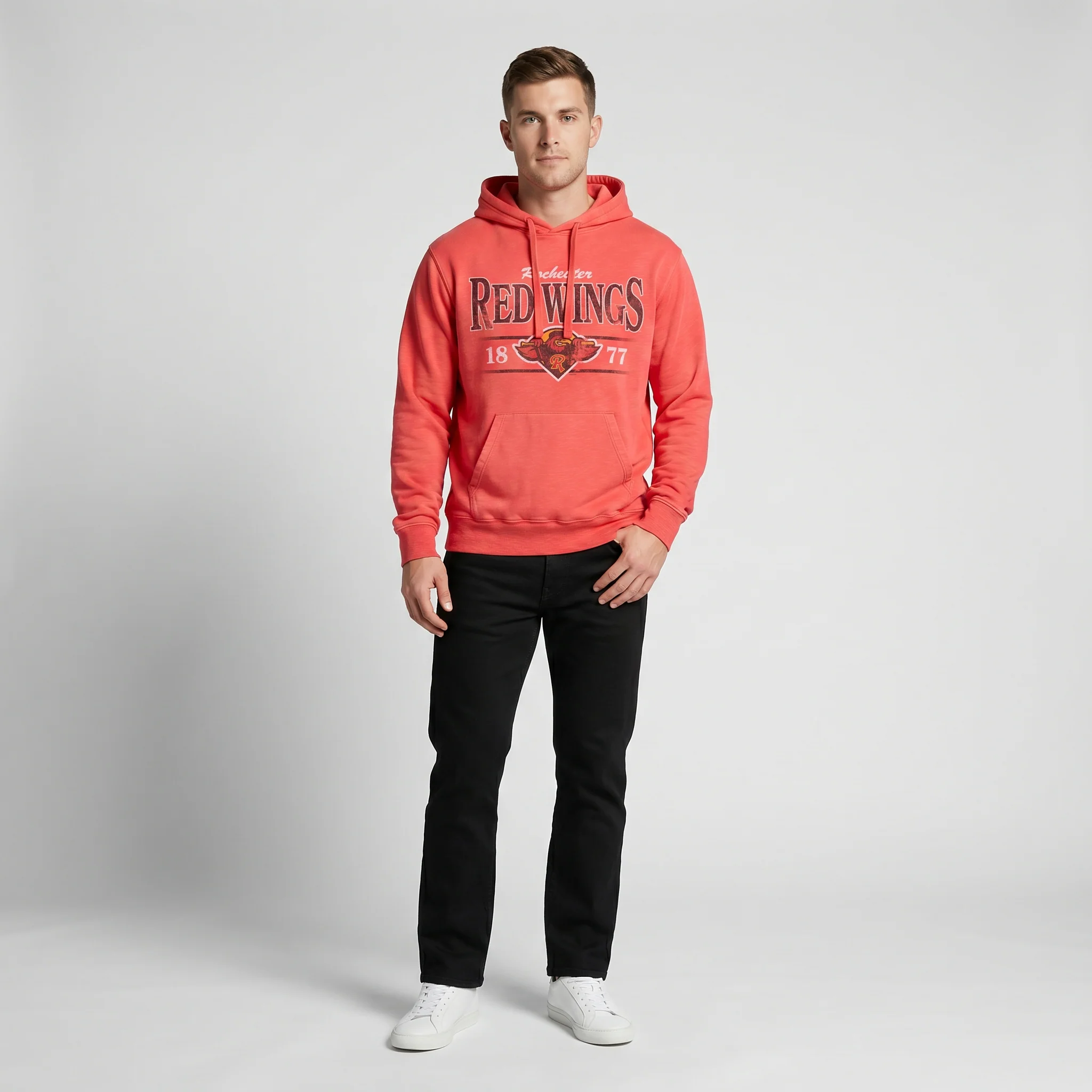 47 Premium Red Slub Hoodie - Image 4