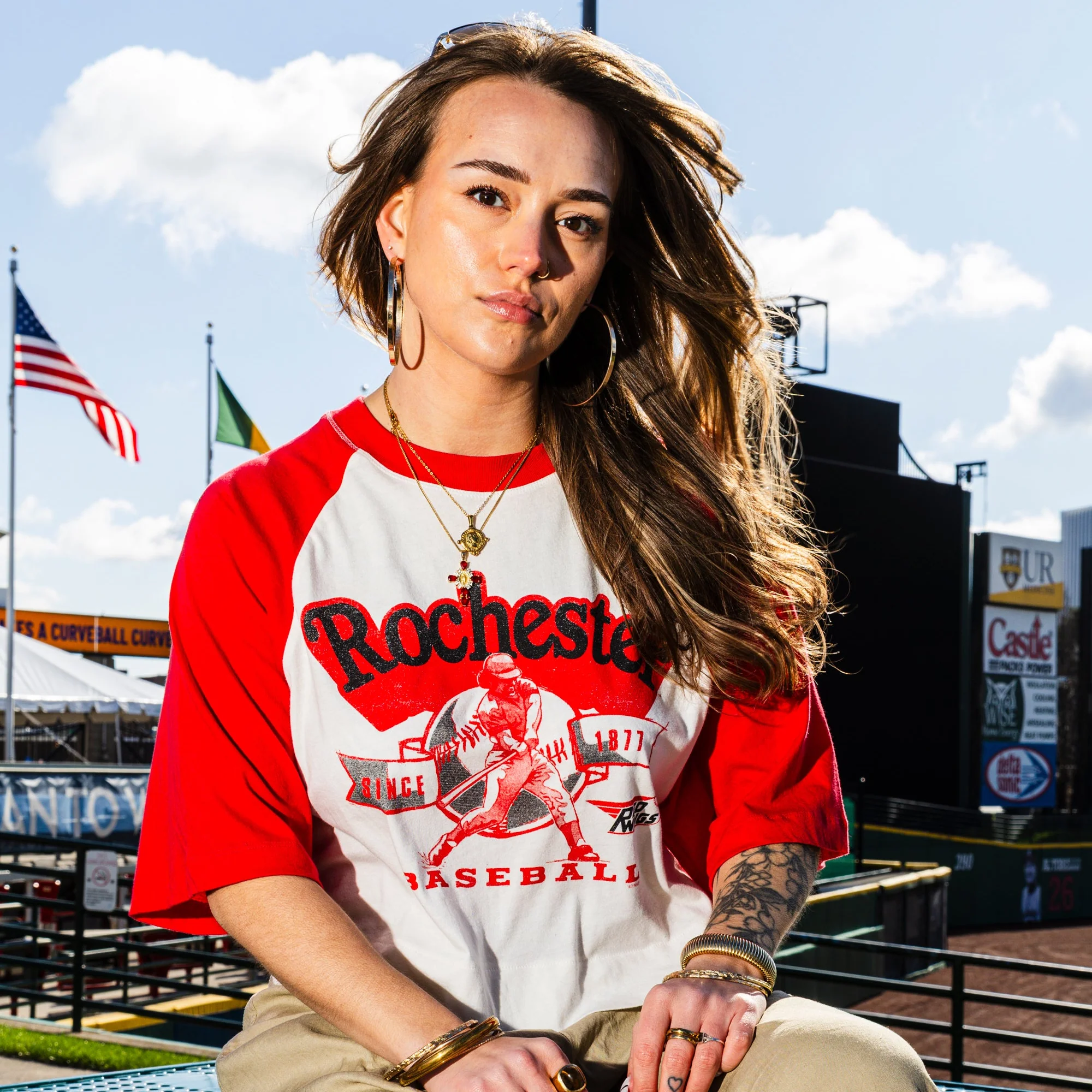 47 Womens Raglan Crop Tee - Image 2