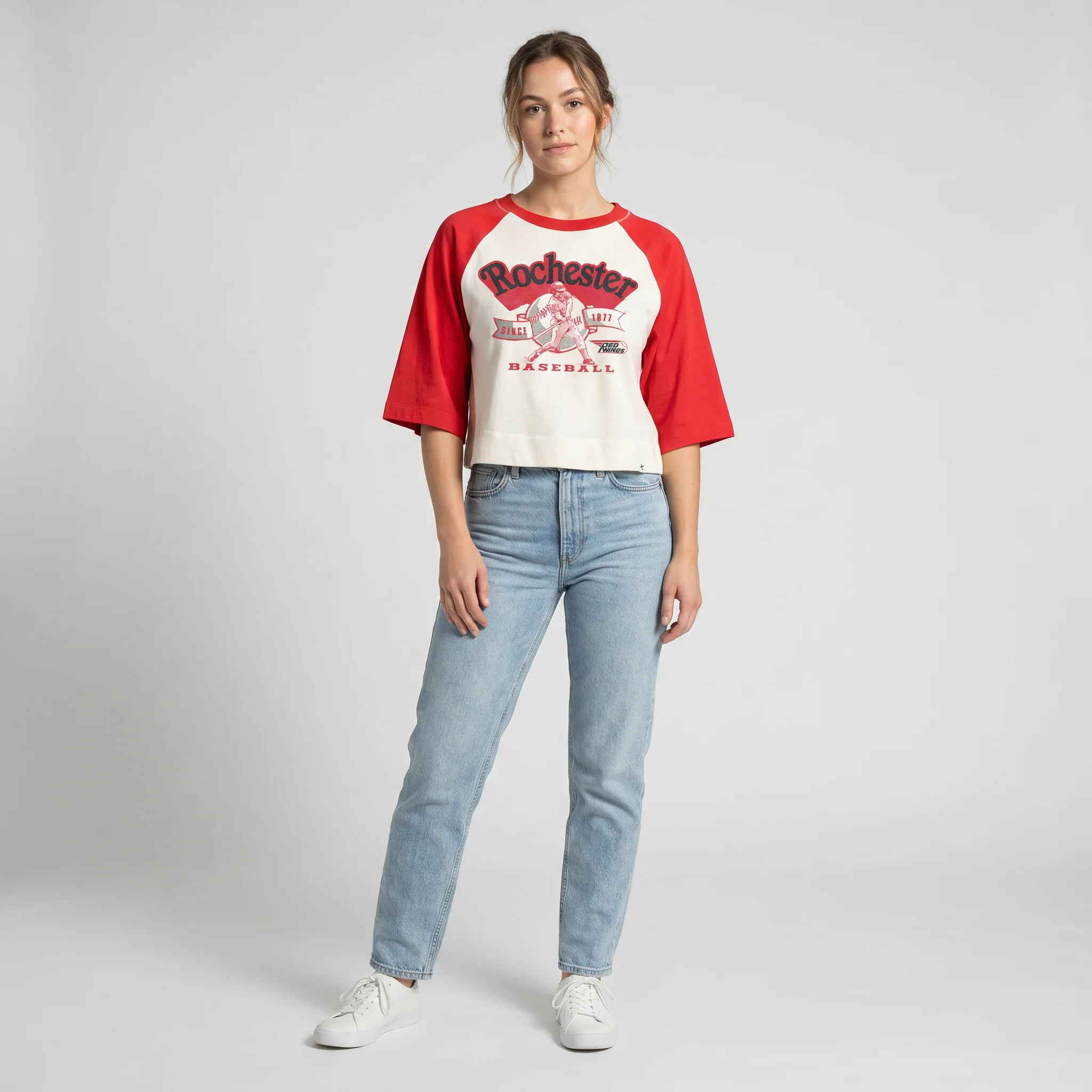 47 Womens Raglan Crop Tee - Image 4