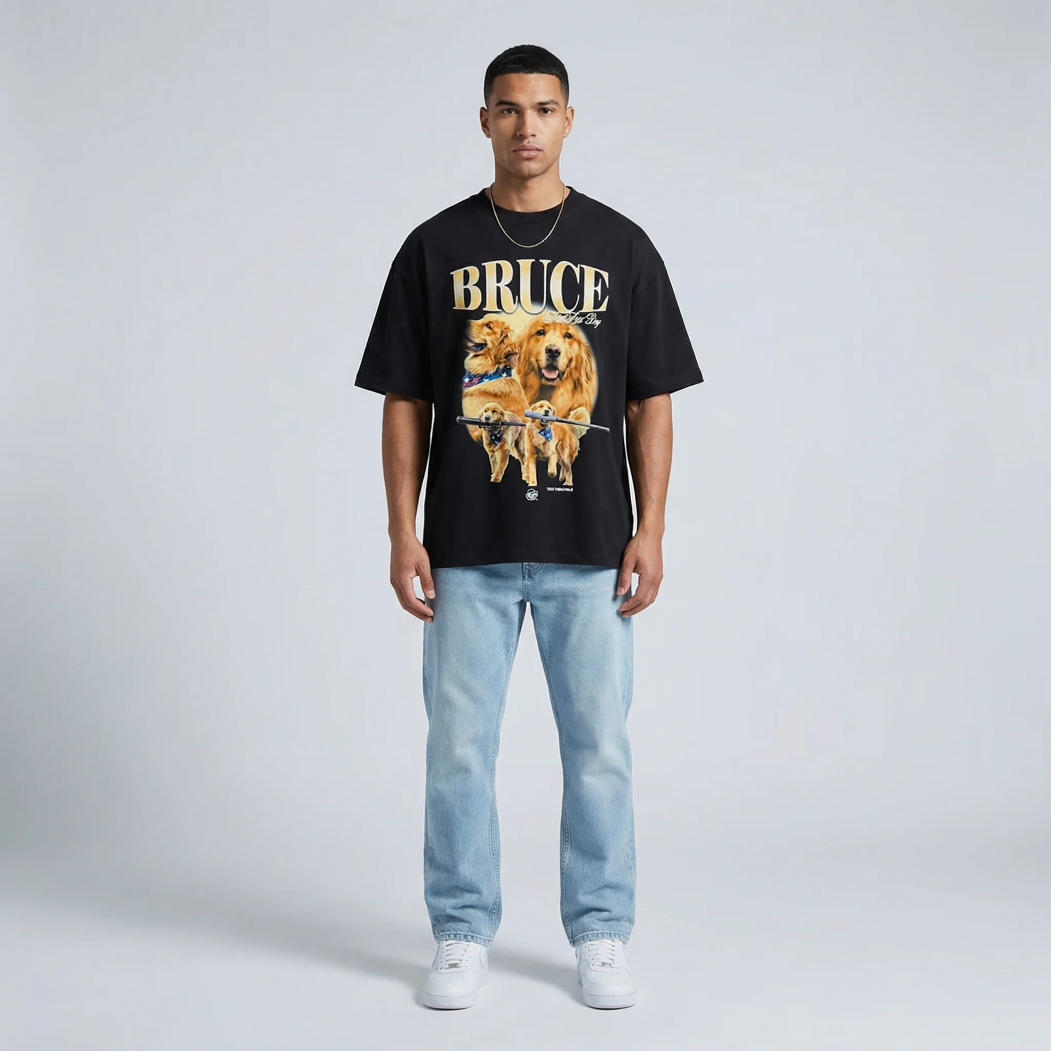 Bruce the Bat Dog 90s Graphic Tee - Image 3