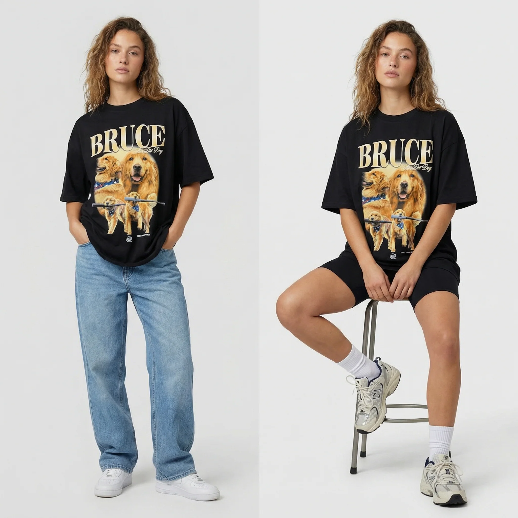 Bruce the Bat Dog 90s Graphic Tee - Image 5