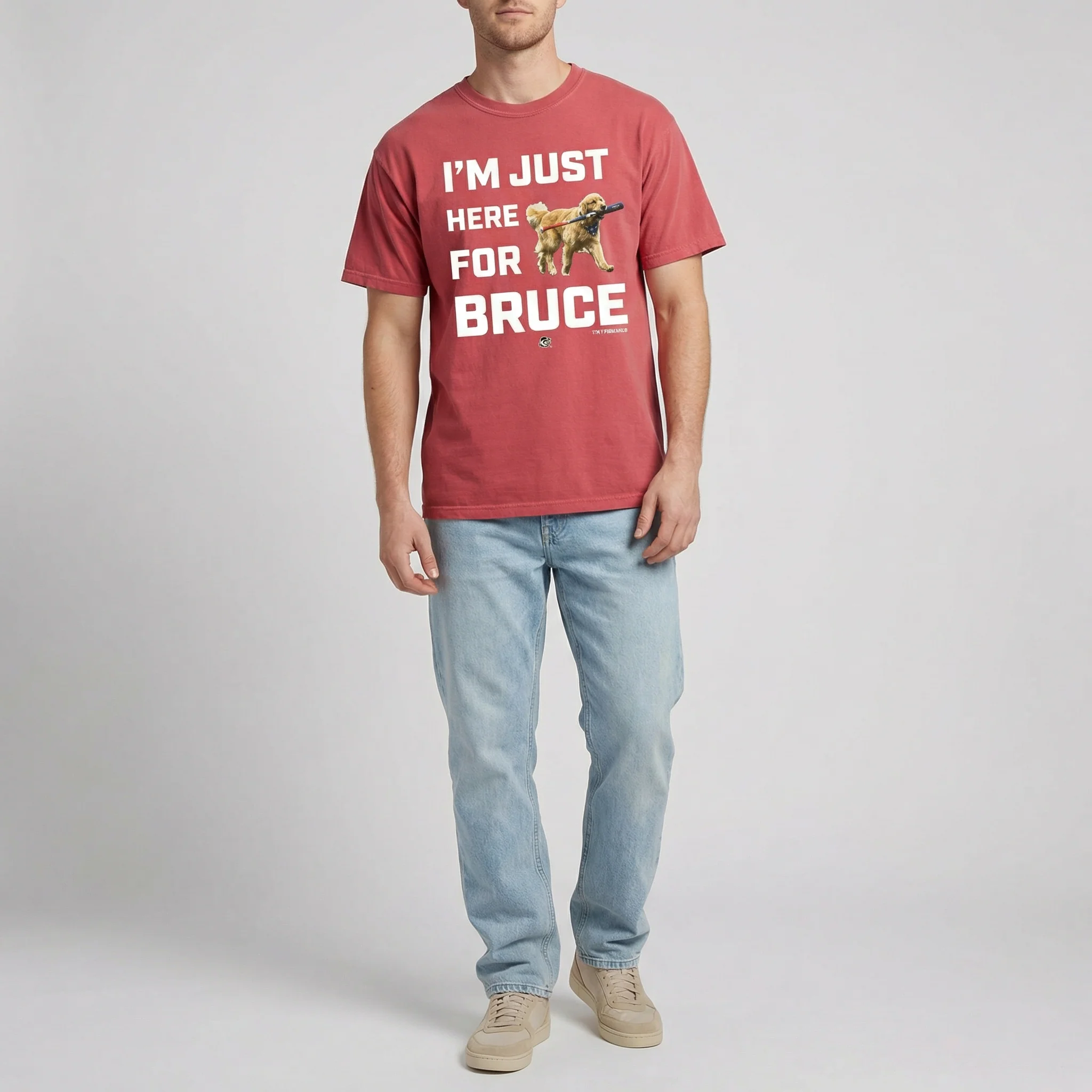 Bruce the Bat Dog Im Just Here Tee - Image 3