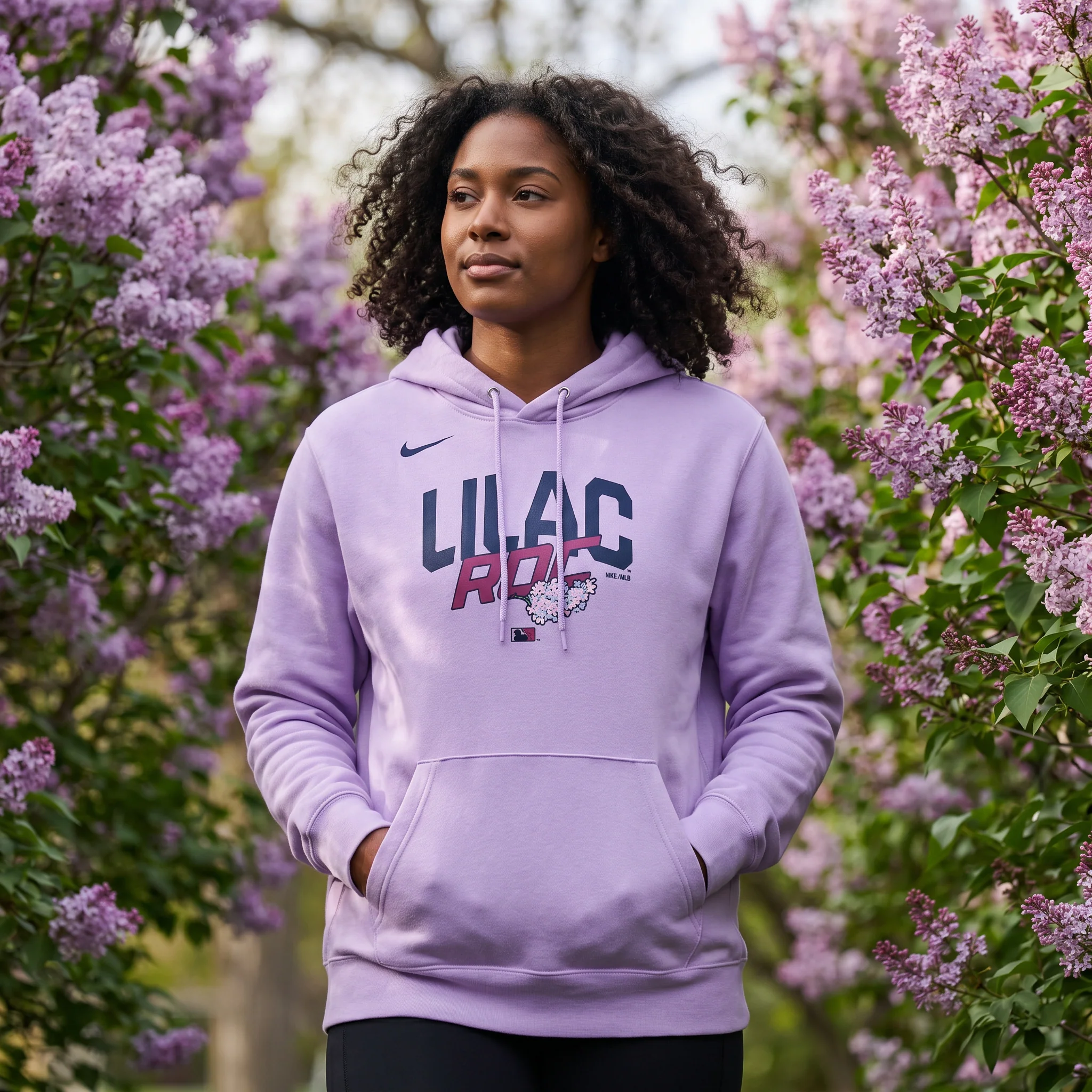 Nike Lilac Purple Fleece Hoodie - Image 2