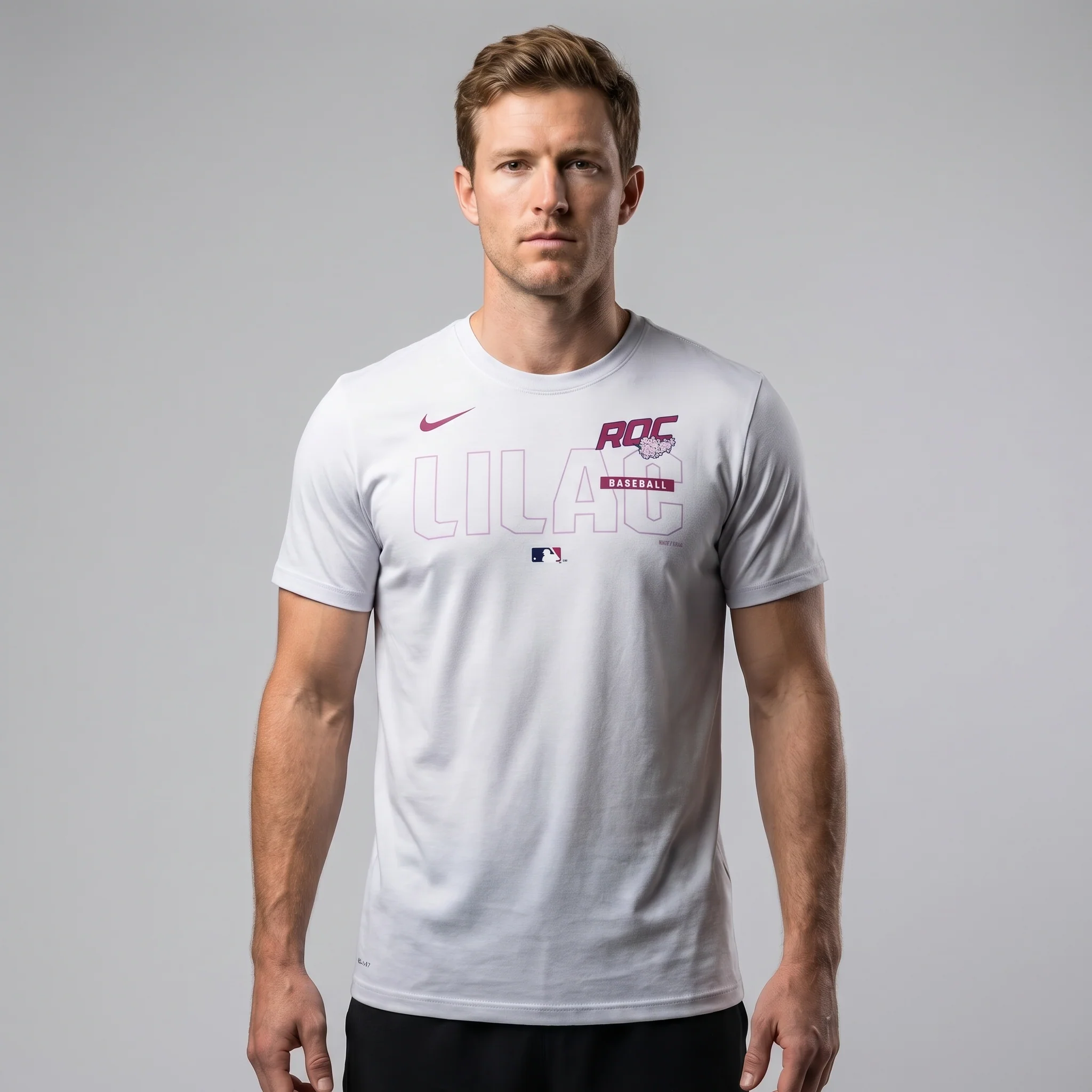 Nike Lilac White Dri-Fit Tee - Image 3