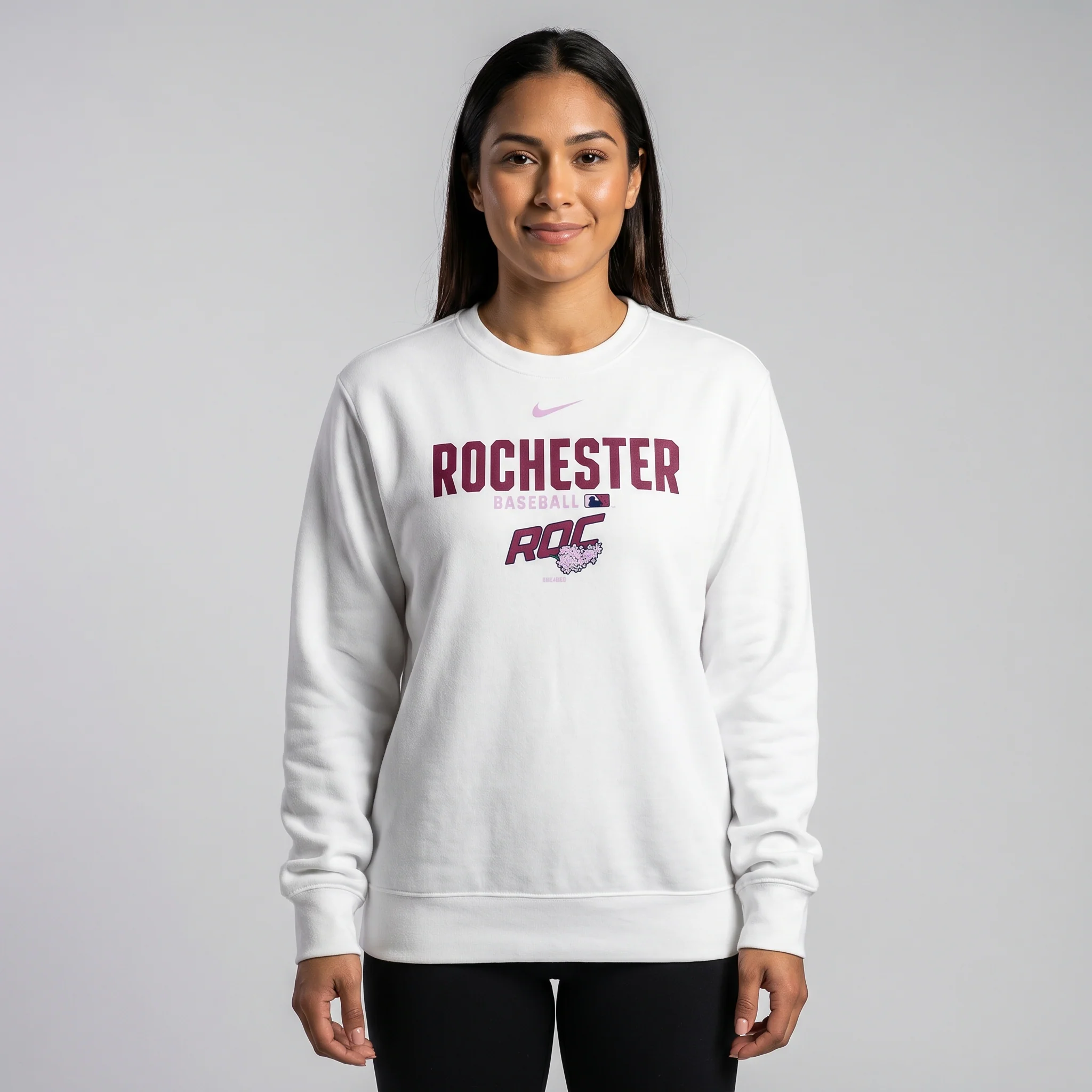 Nike Lilac White Fleece Crewneck - Image 3