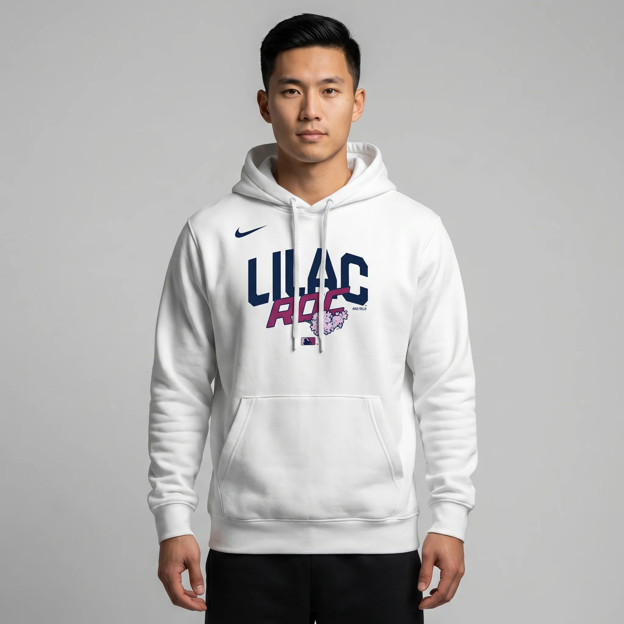 Nike Lilac White Fleece Hoodie - Image 3