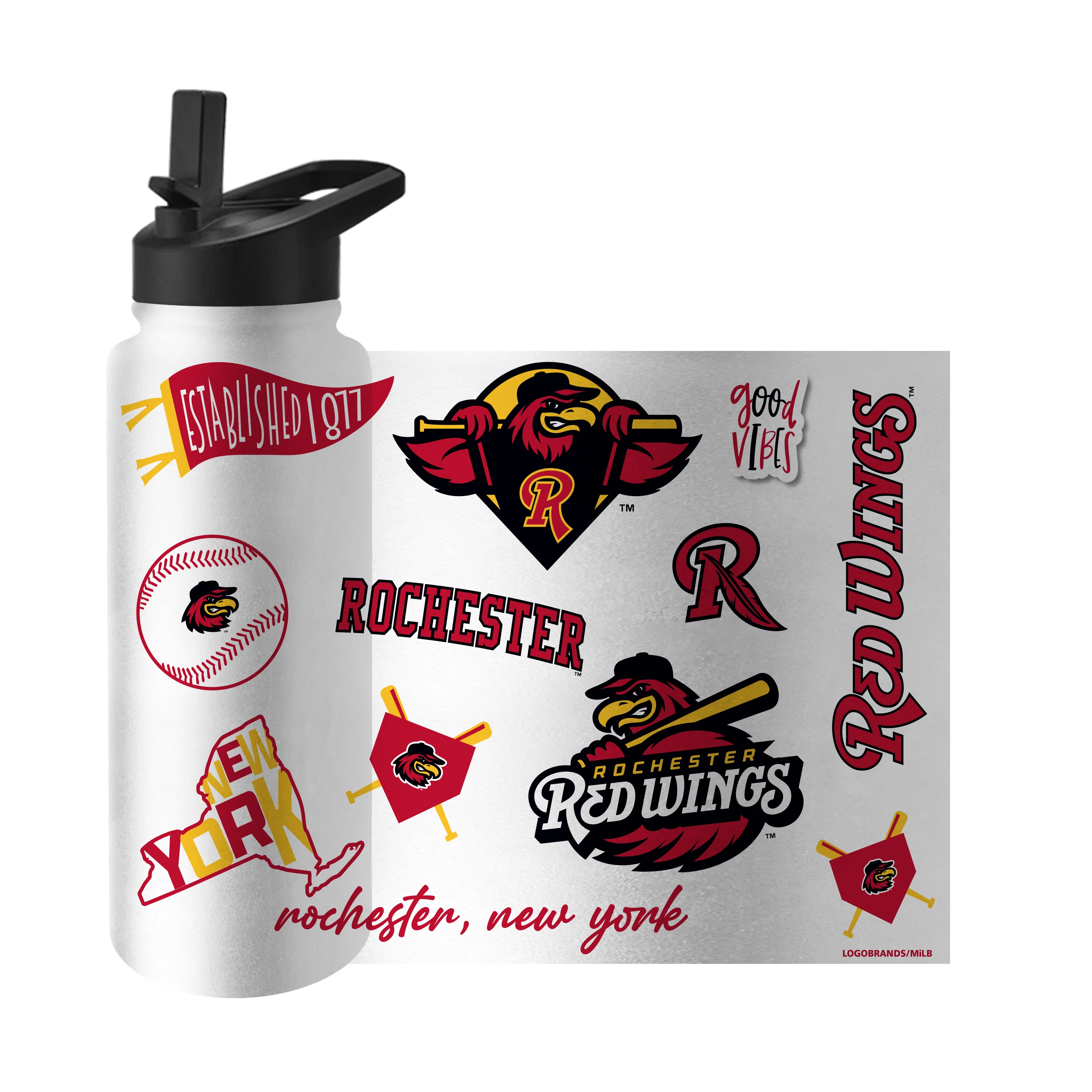 Rochester Red Wings 34oz Water Bottle - Image 3